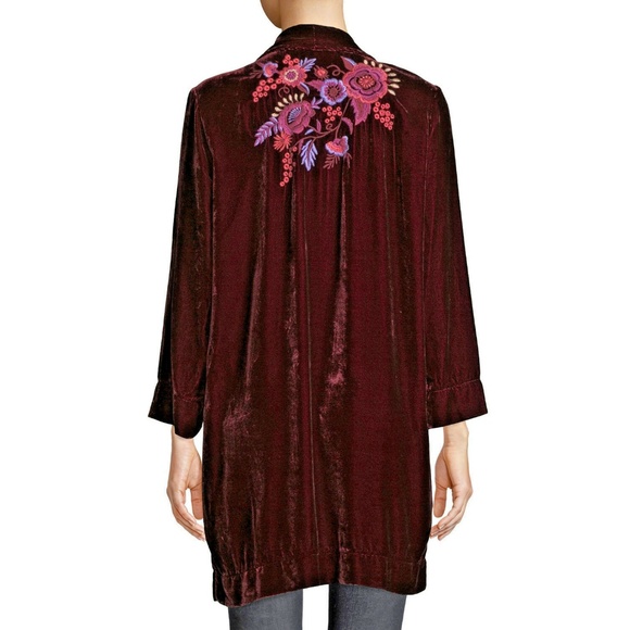 Johnny Was Marcella Embroidered Velvet Cardigan - Picture 7 of 7
